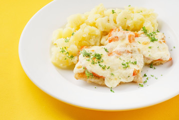 mashed potato with cutlet
