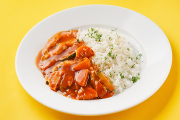 rice with meat and vegetables