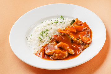 rice with meat and vegetables