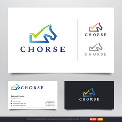 Horse Check Logo and Business Card Design