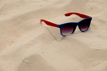 Summer Beach with a Sunglass, Sunglass on the Sand