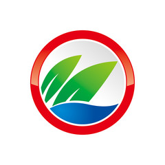 Fototapeta premium Circle Leaf & water
