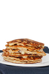 Pancakes with rice and apples