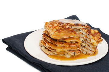 Pancakes with rice and apples