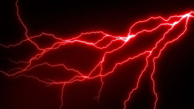 4k Lighting Strike Packs Animation, Red Color.