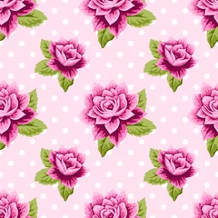 Tuinposter Seamless pattern with roses © nonikastar