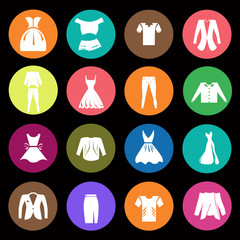 Set of sixteen clotht icons