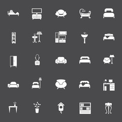 Set of twenty five interiors icon