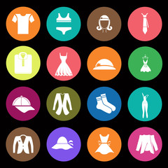 Set of sixteen clotht icons