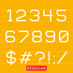 Geometrical monotype typeface numbers symbols Regular