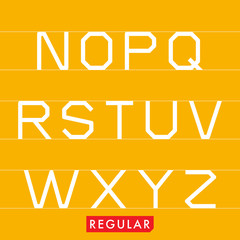 Geometrical monotype typeface N to Z Regular.