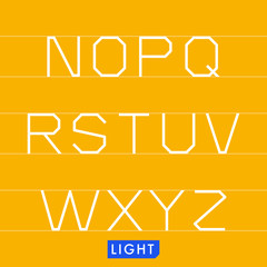 Geometrical monotype typeface N to Z Light