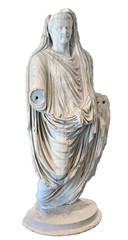 Fototapeta na wymiar Ancient roman sculpture in marble of the Emperor Tiberius