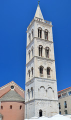 Fototapeta na wymiar Bell tower in central Zadar, Croatia