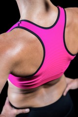 Fototapeta na wymiar High angle view of muscular woman