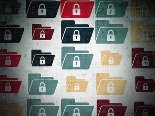 Business concept: Folder With Lock icons on Digital Paper