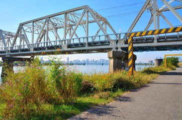 淀川の鉄橋(赤川鉄橋)