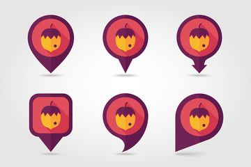 Nut mapping pins icons