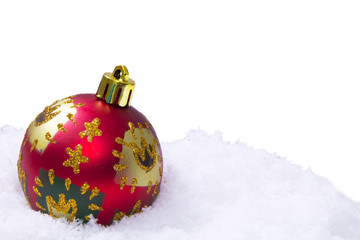 Christmas ball with snow