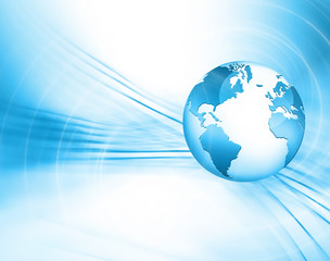 Best Internet Concept of global business. Globe, glowing lines
