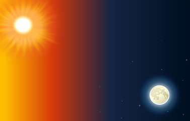 Moon and Sun abstract background