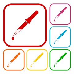 Medical pipette icons