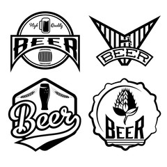 set of beer vintage labels