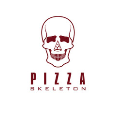 skull with slice of pizza