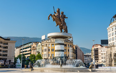 Alexander the Great Monument in Skopje - Macedonia - obrazy, fototapety, plakaty
