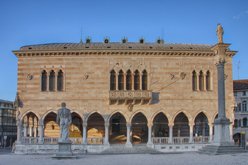 Fototapeta premium Balcony of Lionello in Udine, Italy at sunrise time