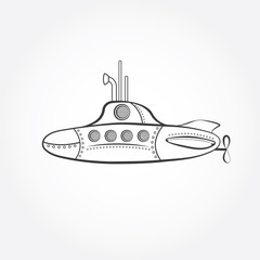 cartoon submarine vector design template