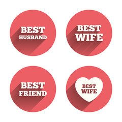 Best wife, husband and friend icons.