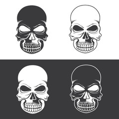set of skulls vector design template