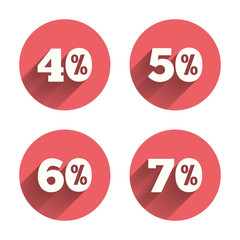 Sale discount icons. Special offer price signs.