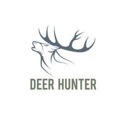 Obraz premium deer hunter vector design template