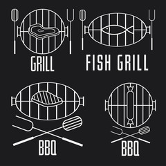 bbq set and vector design elements