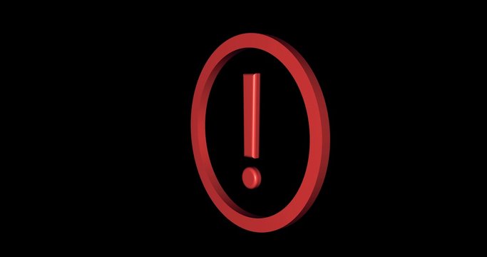 Point d'exclamation 3D 4K alpha layer