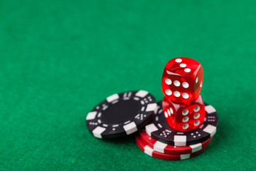 Red dice and chips