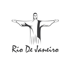 rio de janeiro illustration with Jesus Christ