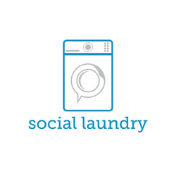 social laundry concept with washing machine