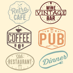 Obraz premium set of vintage cafe ,pub,wine bar and restaurant emblems