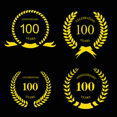 Anniversary golden laurel wreath, 100 years