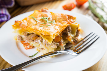 Homemade lasagna