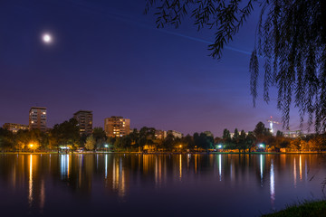 Bucharest park at blue hour
