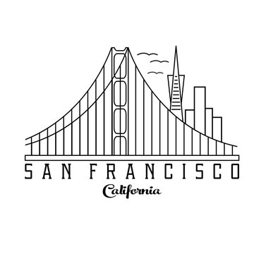 skyline of San Francisco vector design template