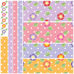 Flowery patterns and Polka dots patterns,graphic resources