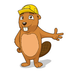 Obraz premium Beaver builder vector illustration