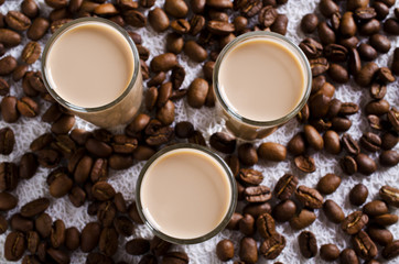 Cocktail of coffee and cream