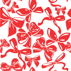 Fototapeta na wymiar seamless pattern red bows