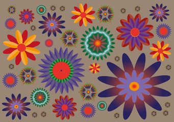 Fototapeta na wymiar Colorful floral pattern.